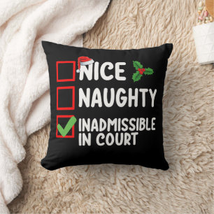 Coussin Nice Naughty Inadmissible Dans La Liste De Noël Du