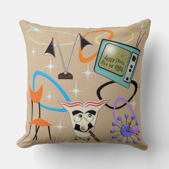 Coussin Nifty Fifties Images Iconiques sur Sand Arrière -  (Recto)