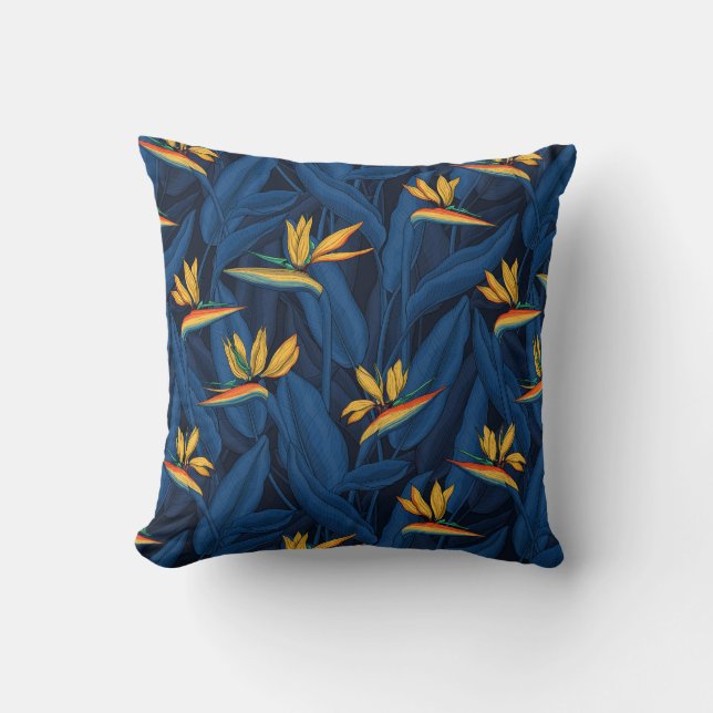 Coussin Night bird of Paradise garden 2 (Recto)