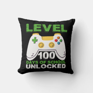 Coussin Niveau 100 Jours d'école débloqués Joueur Vidéo Je