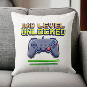 Coussin Niveau père déverrouillé Gamer Papa Première Fêt