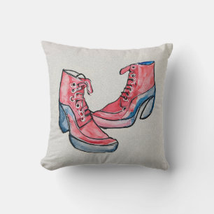 Coussin No 01, Dessin À La Main De Chaussures Drôle Collec