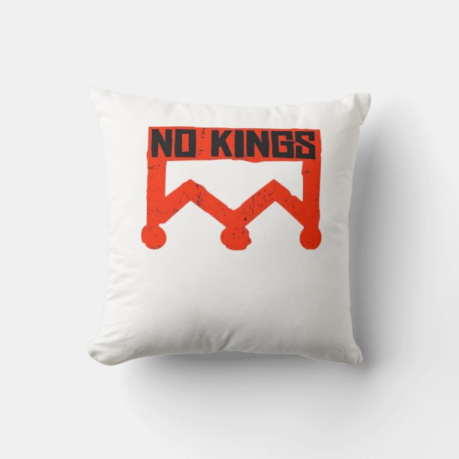 Coussin No Kings Protest Graphic Grunge Crown  American Cl (Recto)