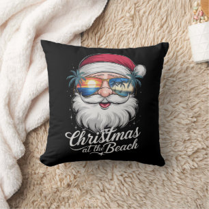 Coussin Noël à la plage Vacances d'été hawaïennes à Noël
