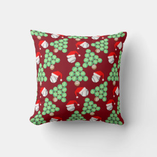 Coussin Noël Arbre Baseball Chapeaux de Père Noël