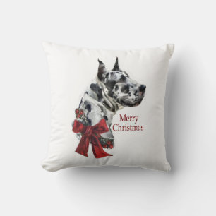 Coussin Noël Arlequin Great Dane