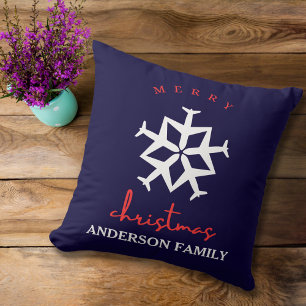 Coussin Noël Avion Flocon de neige Photo Drôle Aviation