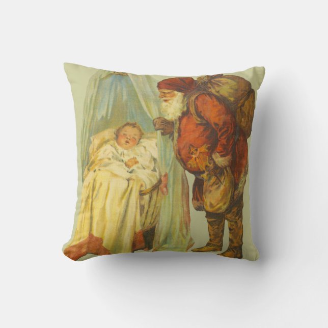 Coussin Noël Baby Santa Clause Vintage (Recto)