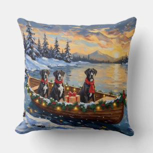 Coussin Noël Bateau de Noël Grand Danois