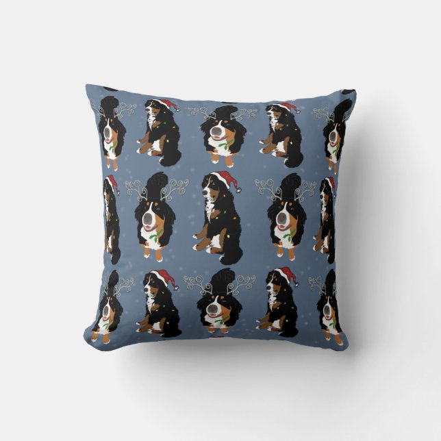 Coussin Noël Bernese Mountain Dog (Recto)