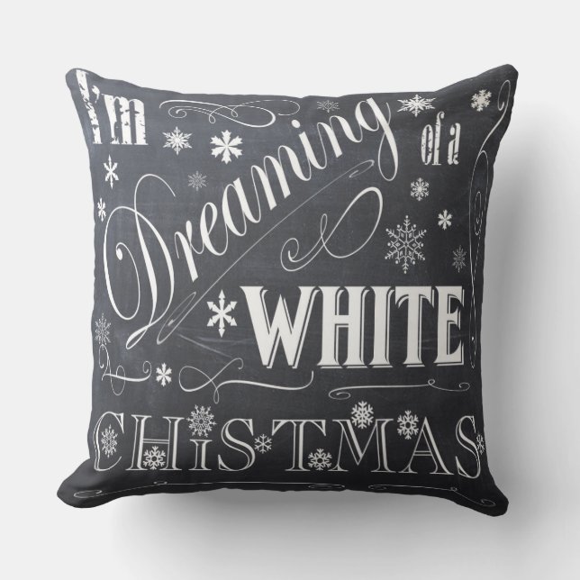 Coussin Noël blanc de tableau de vacances (Recto)