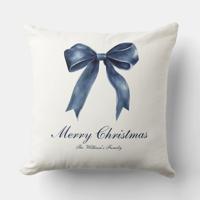 Coussin Noël bleu traditionnel (Recto)