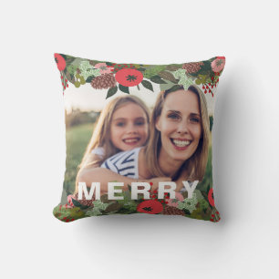 Coussin Noël Botanique Joyeux Type de vacances Photo