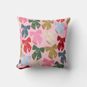 Coussin Noël Bows Coquette rose