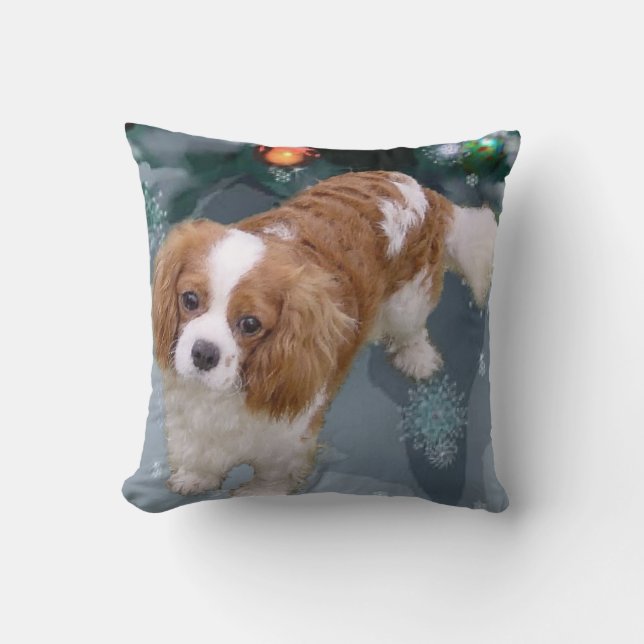 Coussin Noël Cavalier King Charles Spaniel (Recto)