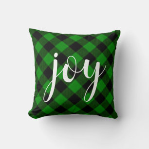 Coussin Noël classique vert Plaid