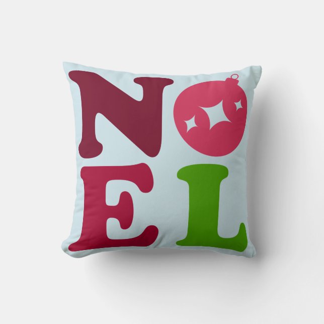 Coussin Noel Cute Festive Retro Blue Christmas (Recto)