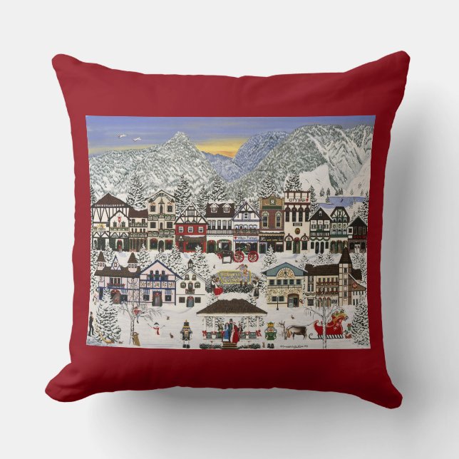 Coussin "Noël" dans Leavenworth, Washington (Recto)