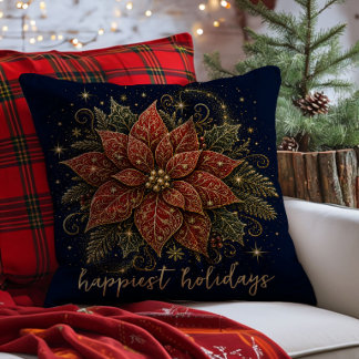Coussin Noël dans les Étoiles | Poinsettia