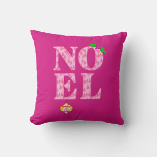 Coussin NOEL dans un Motif d'arbre de Noël rose