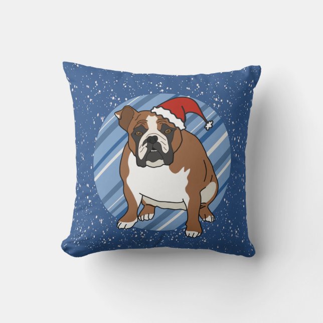Coussin Noël de Bulldog anglais (Recto)
