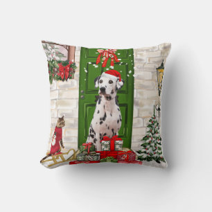 Coussin Noël de chien dalmate