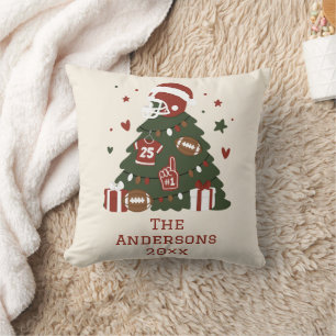 Coussin Noël de football américain personnalisé