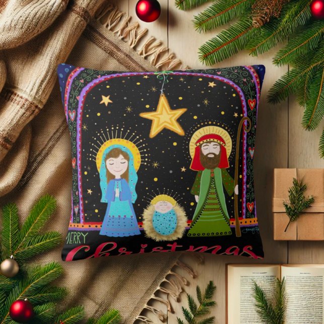 Coussin Noël de l'Inspiritie de la Sainte Famille (Créateur téléchargé)