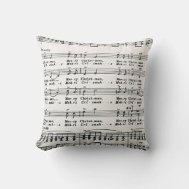 Coussin Noël de musique de feuille de chanson de Noël