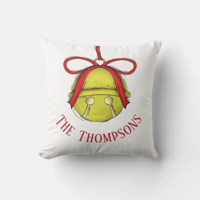 Coussin Noël de Noël de l'Ornement de Noël de Jingle (Recto)