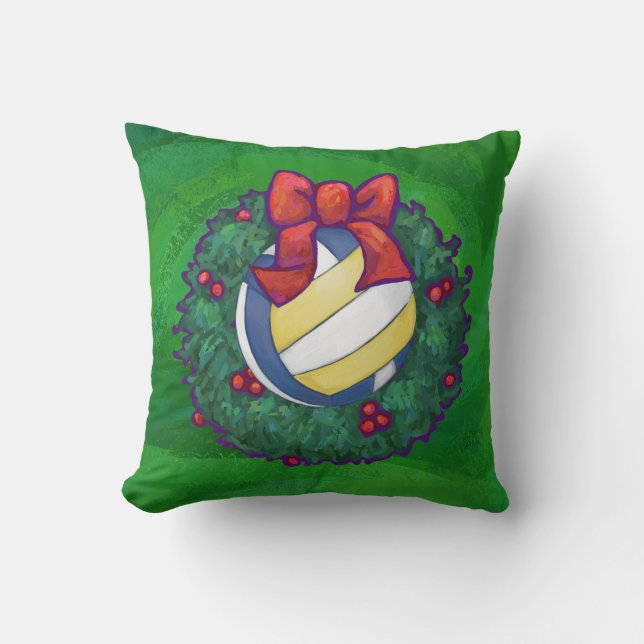 Coussin Noël de volley-ball (Recto)