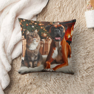 Coussin Noël des chiens et des chats de boxe