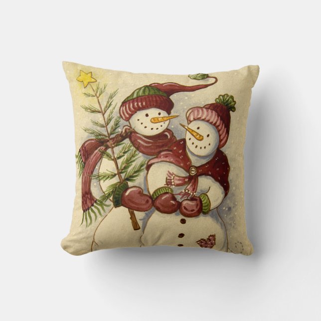 Coussin Noël des Snowmen de 4924 (Recto)