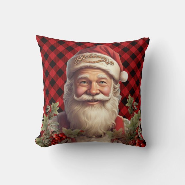 Coussin Noël du Père Noël Saint Nicolas (Recto)