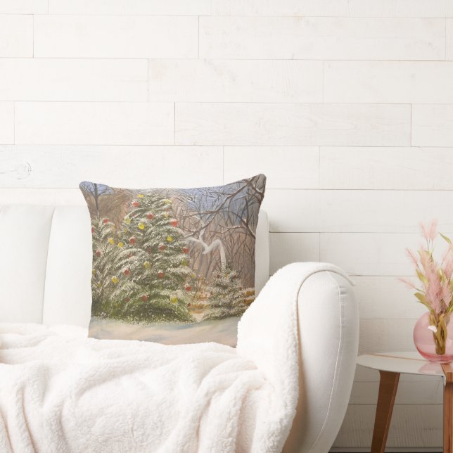 Coussin Noël en forêt, par Gary Poling (Canapé)