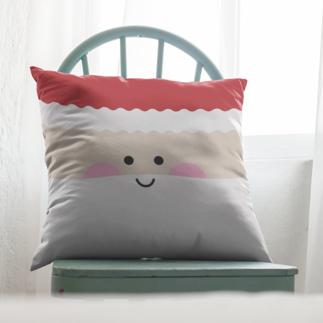 Coussin Noël géométrique Kawaii Santa Claus (Créateur téléchargé)