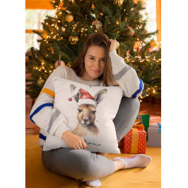 Coussin Noël Kangaroo, personnalisable