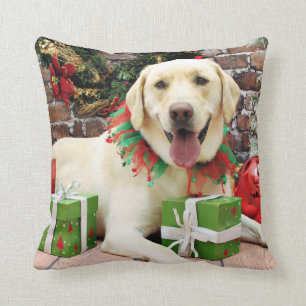 Coussin Noël - Labrador jaune - Strider