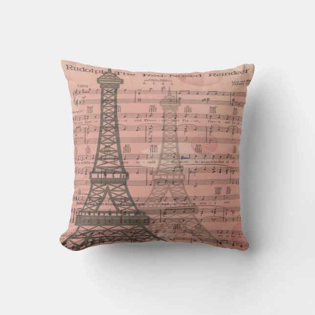 Coussin Noël Musical À Paris (Recto)