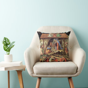 Coussin Noël, Nativité, Naissance du Christ par Botticelli