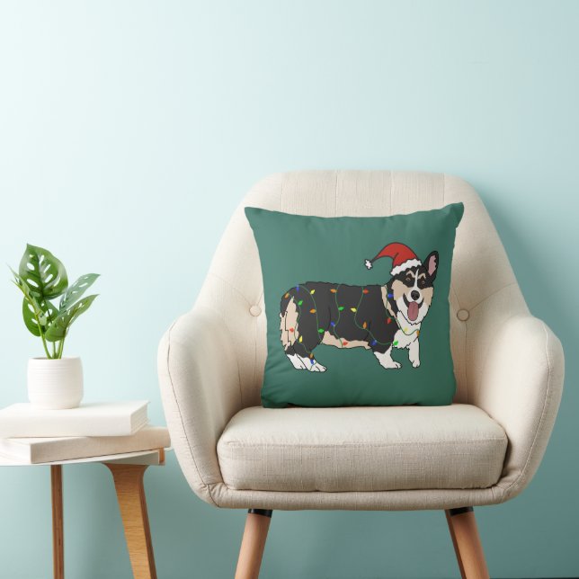 Coussin Noël Pembroke Welsh Corgi (Chaise)