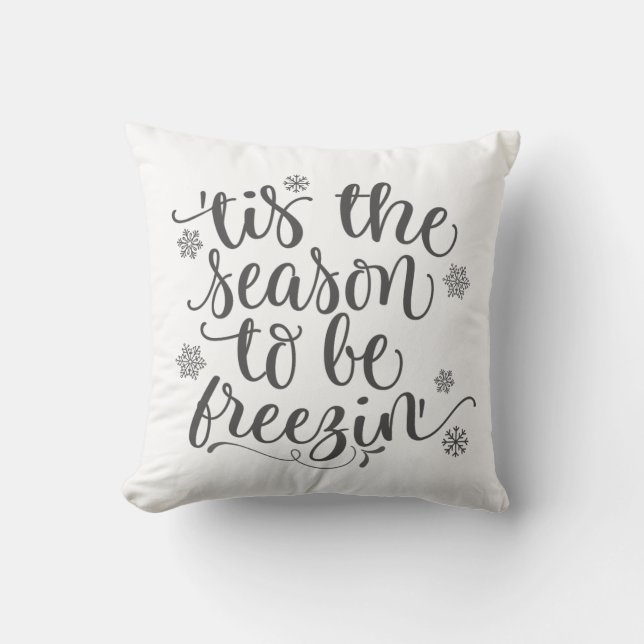 Coussin Noël Plaid Tis the Season to Be Freezin (Recto)
