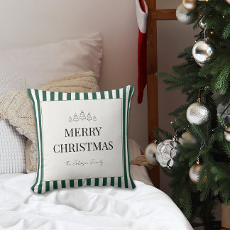 Coussin Noël rayé classique