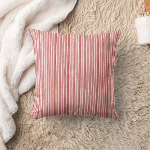 Coussin Noël Rayures de Rose Rouge Blanc Bâton