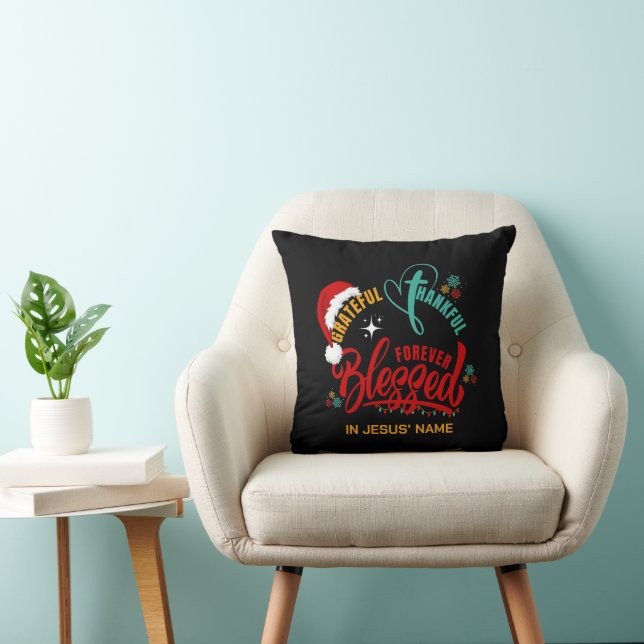 Coussin Noël RECONNAISSANT MERCI BÉNÉFICIÉ Christian (Chaise)