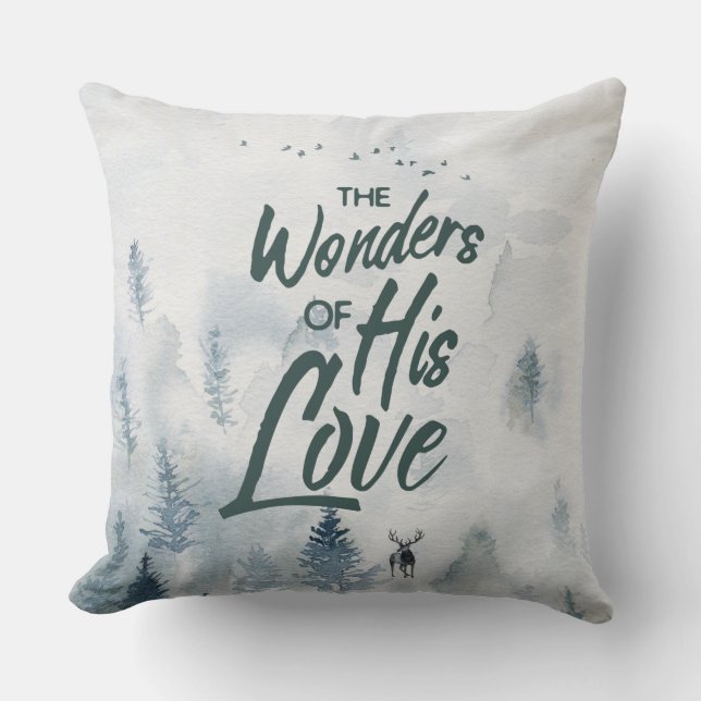 Coussin Noël Religieux Merveilles de ses Bénédictions d'Am (Recto)