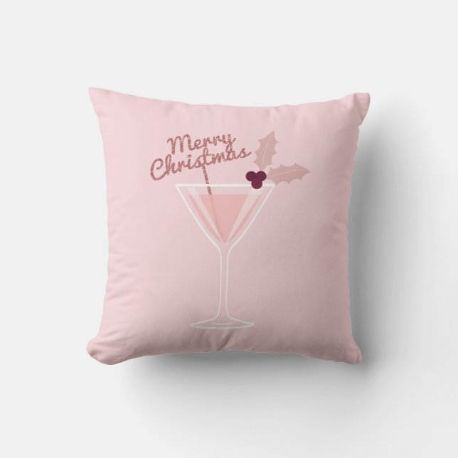 Coussin Noël rose de Martini (Recto)