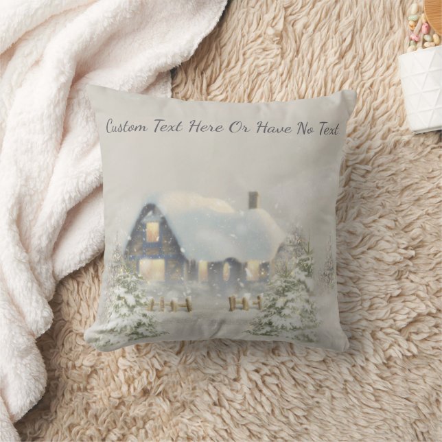 Coussin Noël Russe Cabine hiver Neige Forêt forestière (Couverture)