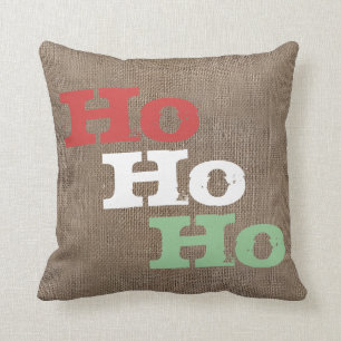 Coussin Noël rustique personnalisé de Toile de jute-Rega