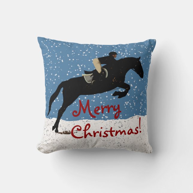 Coussin Noël sautant de cheval de Milou (Recto)